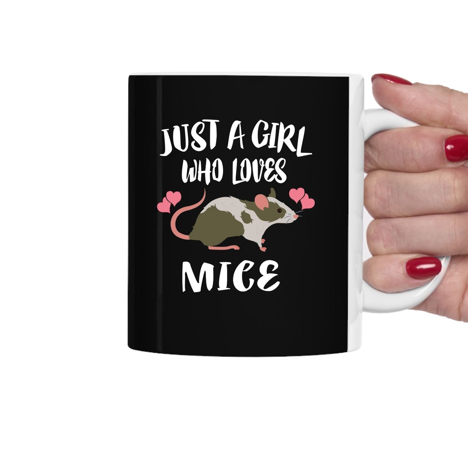 Just A Girl Who Loves Mice Mouse Tea Coffee Mug, Mouse Lover Gift, Mouse Women Animal Mug Image 1