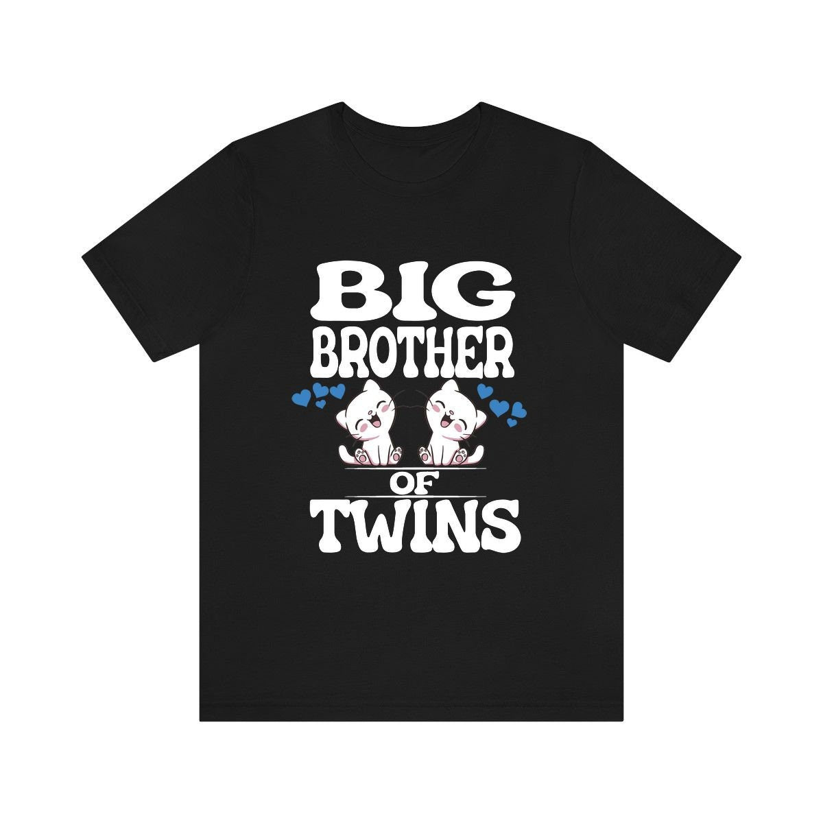 Big Brother Of Twins Cats Shirt, Big Brother Of Twins Gift, Brother Of Twins Announcement T-Shirt Image 2