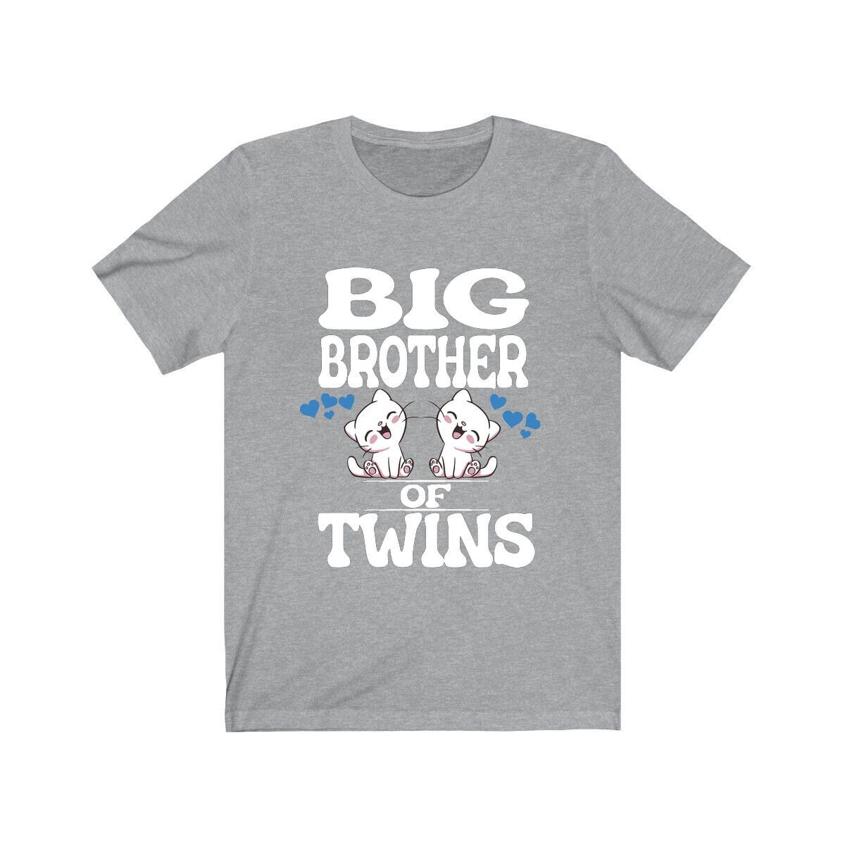 Big Brother Of Twins Cats Shirt, Big Brother Of Twins Gift, Brother Of Twins Announcement T-Shirt Image 1