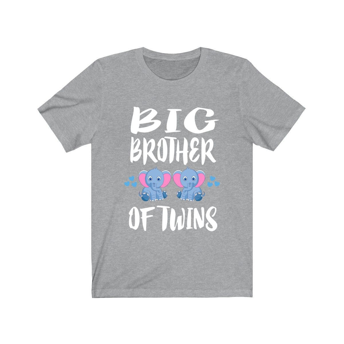 Big Brother Of Twins Elephants Shirt, Big Brother Of Twins Gift, Brother Of Twins Announcement T-Shirt Image 3