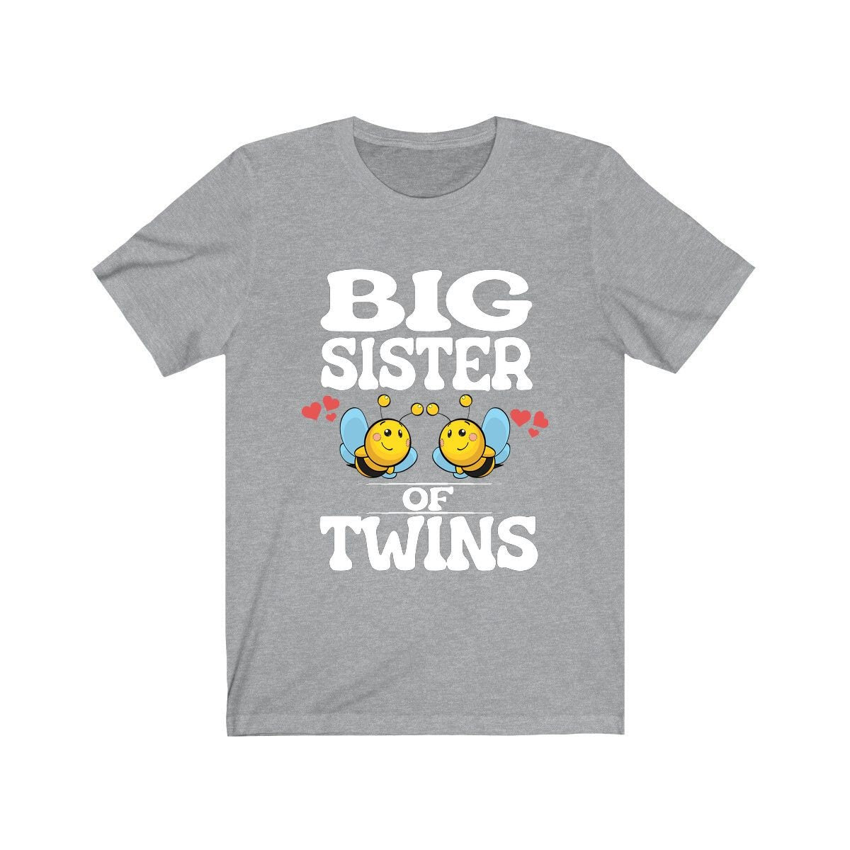 Big Sister Of Twins Bees Shirt, Big Sister Of Twins Gift, Twins Sister Gift, Big Sister Of Twins Announcement T-Shirt Image 3