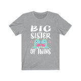 Big Sister Of Twins Dinosaurs Shirt, Big Sister Of Twins Gift, Twins Sister Gift, Big Sister Of Twins Announcement T-Shirt Image 3