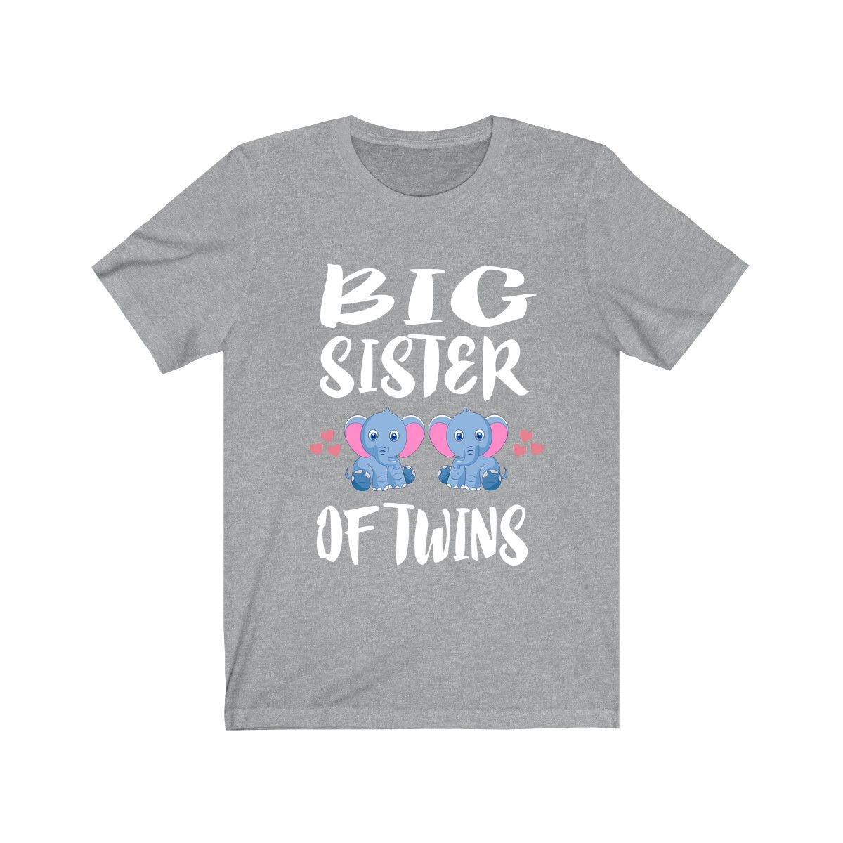 Big Sister Of Twins Elephants Shirt, Big Sister Of Twins Gift, Twins Sister Gift, Big Sister Of Twins Announcement T-Shirt Image 3