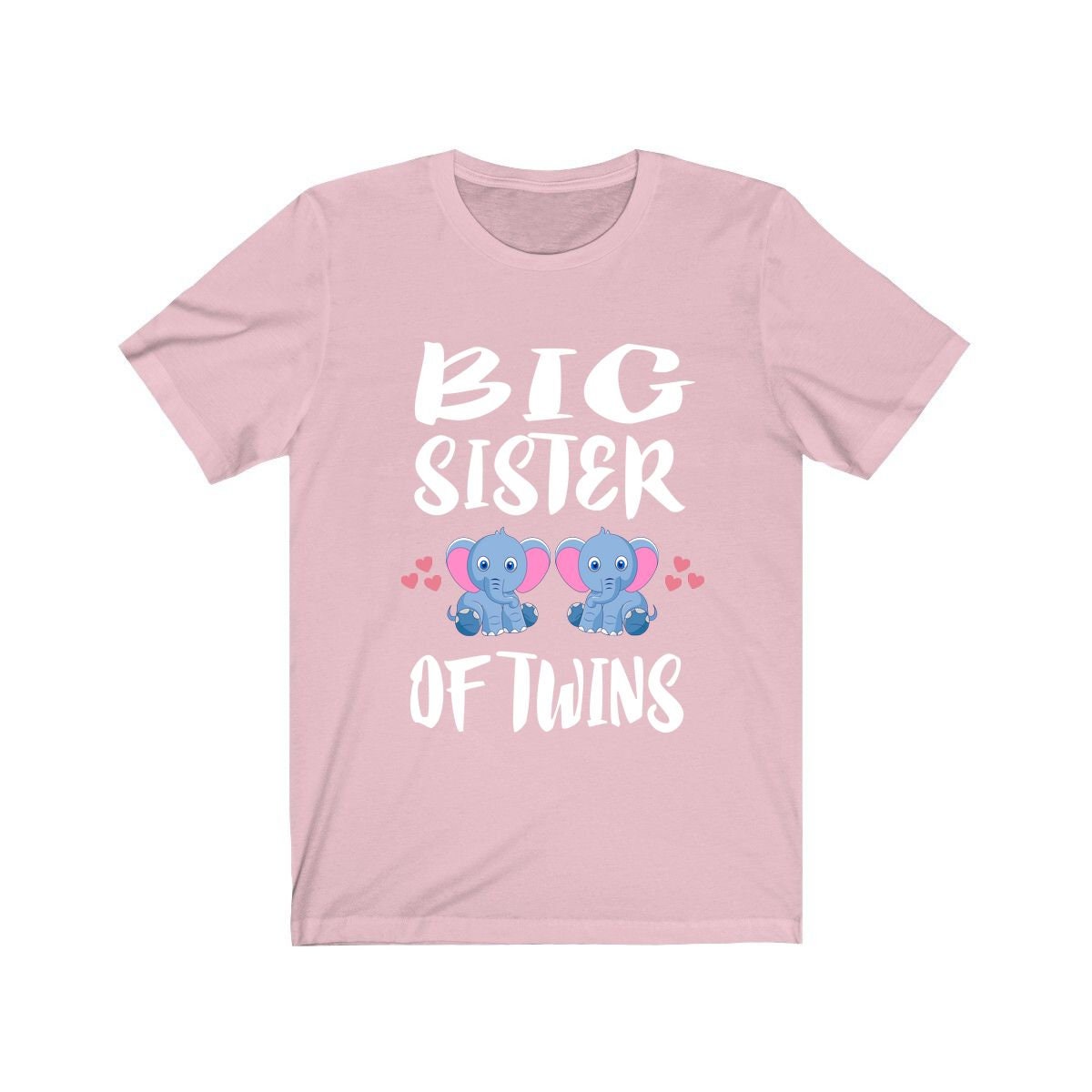 Big Sister Of Twins Elephants Shirt, Big Sister Of Twins Gift, Twins Sister Gift, Big Sister Of Twins Announcement T-Shirt Image 4