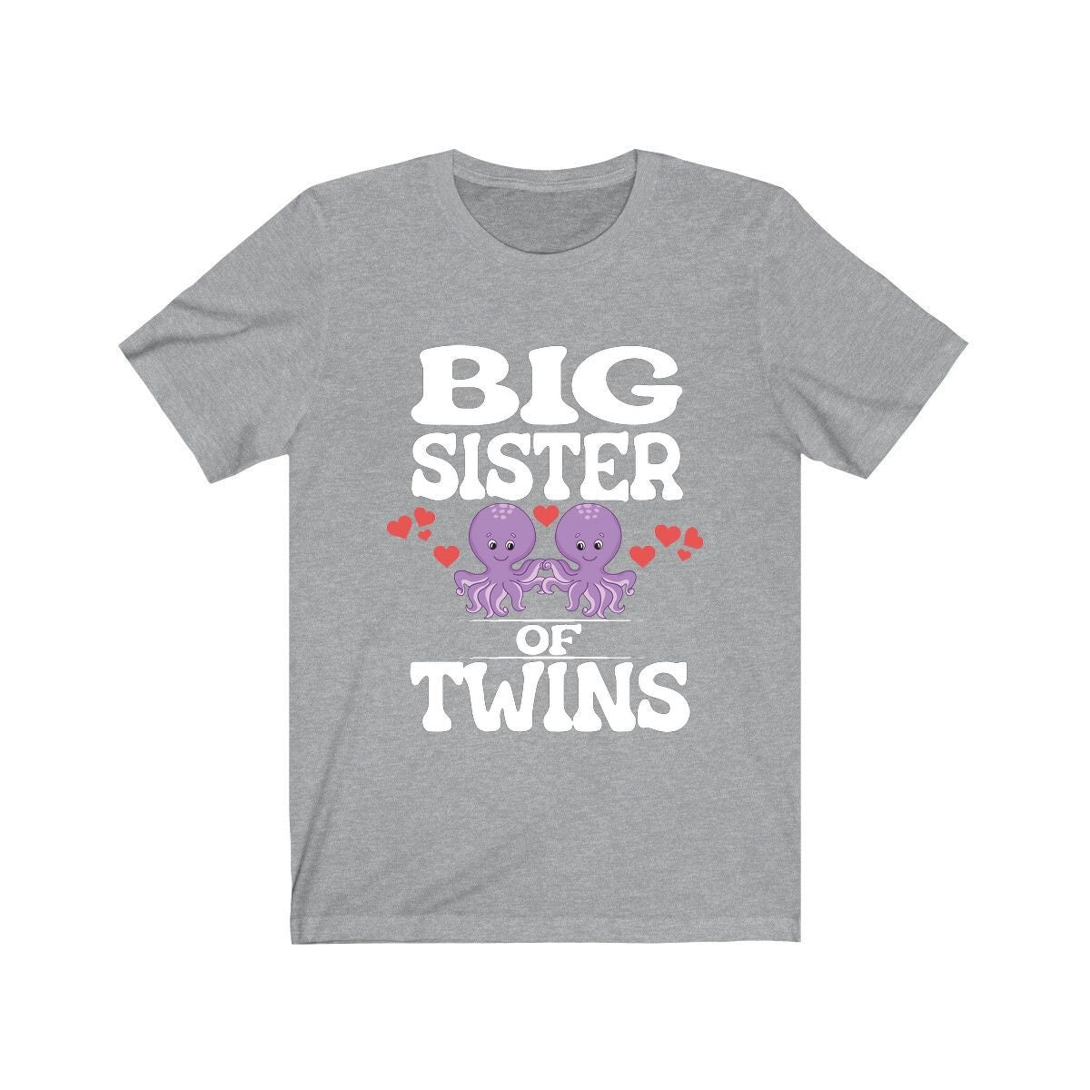 Big Sister Of Twins Octopus Shirt, Big Sister Of Twins Gift, Twins Sister Gift, Big Sister Of Twins Announcement T-Shirt Image 3