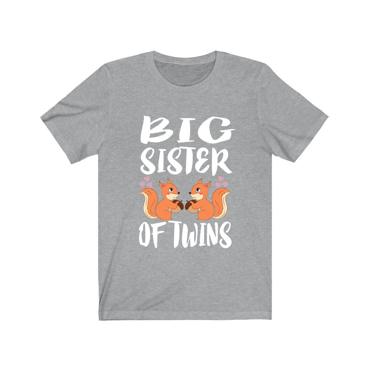 Big Sister Of Twins Squirrels Shirt, Big Sister Of Twins Gift, Twins Sister Gift, Big Sister Of Twins Announcement T-Shirt Image 3