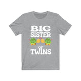 Big Sister Of Twins Turtles Shirt, Big Sister Of Twins Gift, Twins Sister Gift, Big Sister Of Twins Announcement T-Shirt Image 3