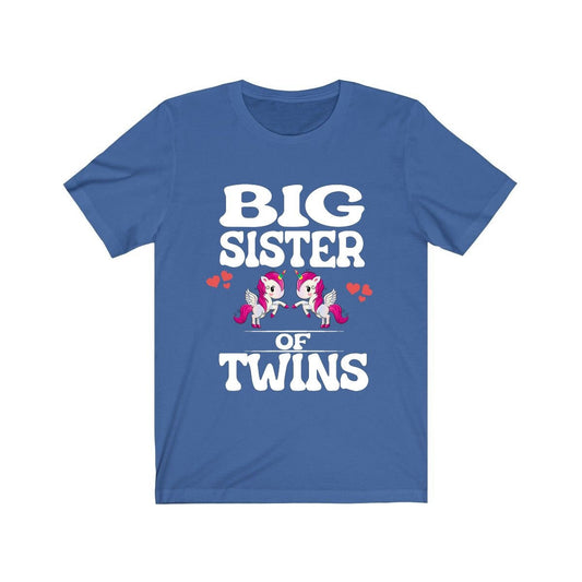 Big sister of twins unicorns magical sibling announcement tee