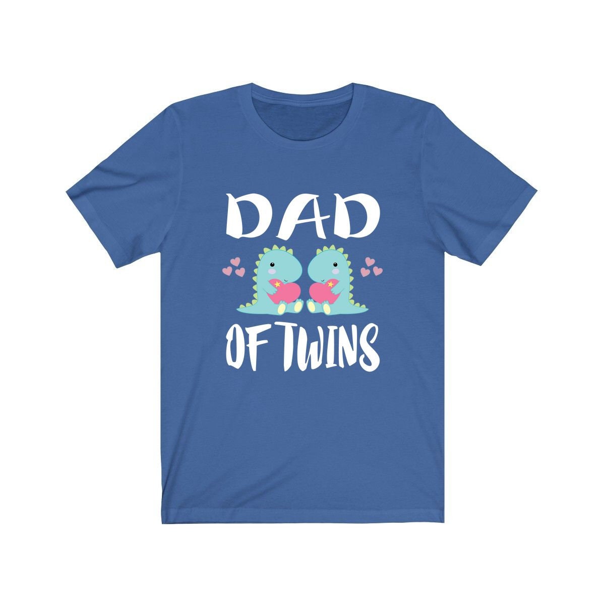 Dad Of Twins Dinosaurs Shirt, Dad Of Twins Gift, Dad Of Twins Announcement Shirt, Father Of Twins Gift T-Shirt Image 1