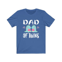 Dad of twins dinosaurs father announcement tee for dino twin dad