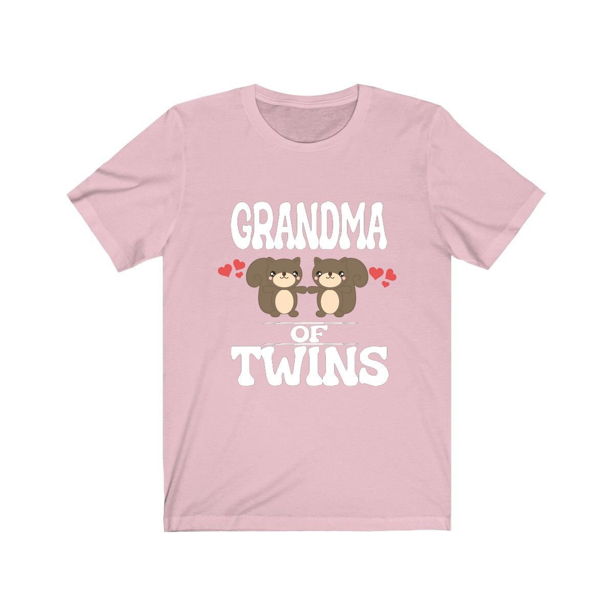 Grandma Of Twins Shirt, Grandma Of Twins Squirrels Gift, Grandma Of Twins Announcement Grandmother Gift T-Shirt Image 4