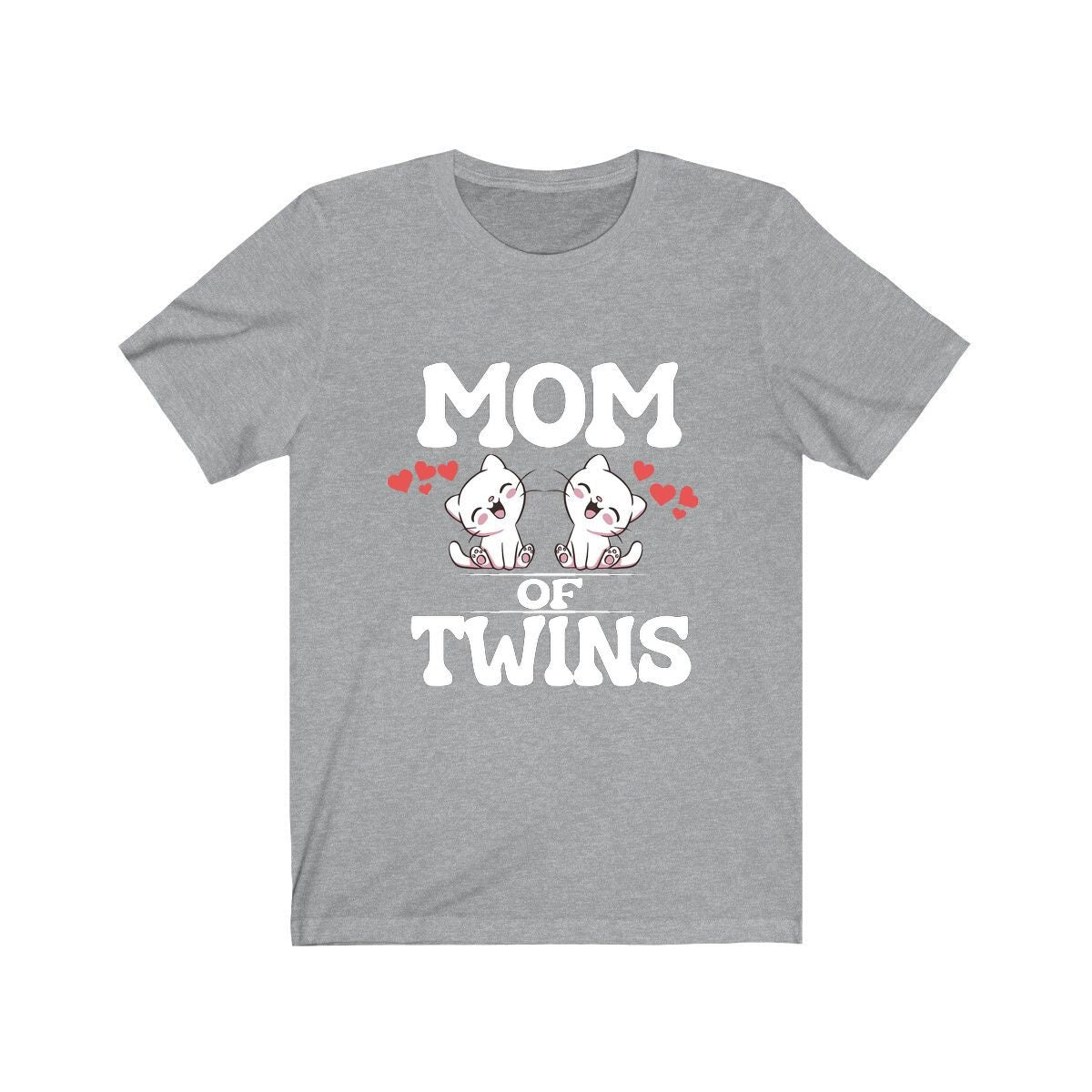 Mom Of Twins Shirt, Mom Of Twins Cats Gift, Mom Of Twins Announcement, Mom Of Twins Pregnancy Mother Gift T-Shirt Image 1