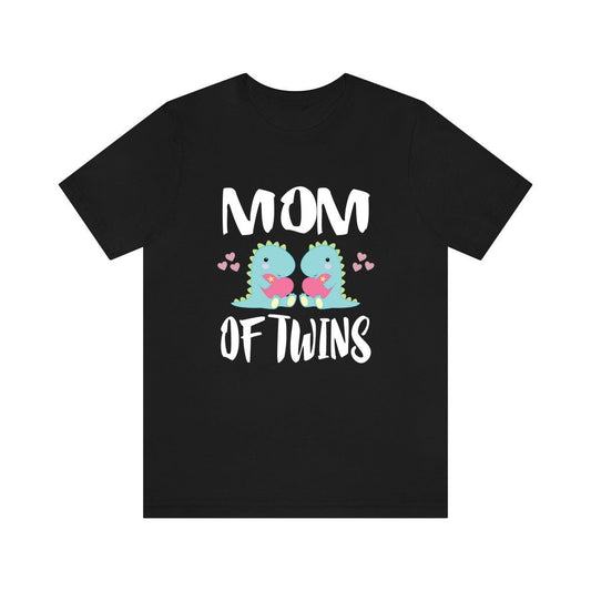 Mom of twins dinosaurs mother announcement tee for dino twin mom