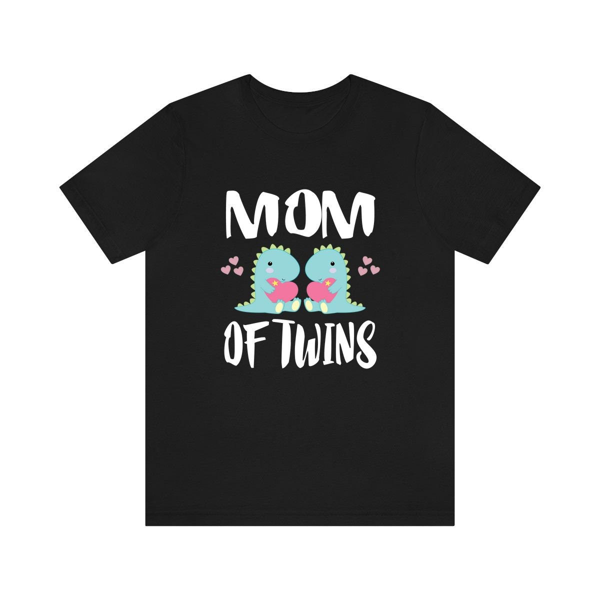 Mom Of Twins Shirt, Mom Of Twins Dinosaur Gift, Mom Of Twins Announcement, Mom Of Twins Pregnancy Mother Gift T-Shirt Image 1