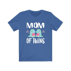 Mom of twins dinosaurs mother announcement tee for dino twin mom