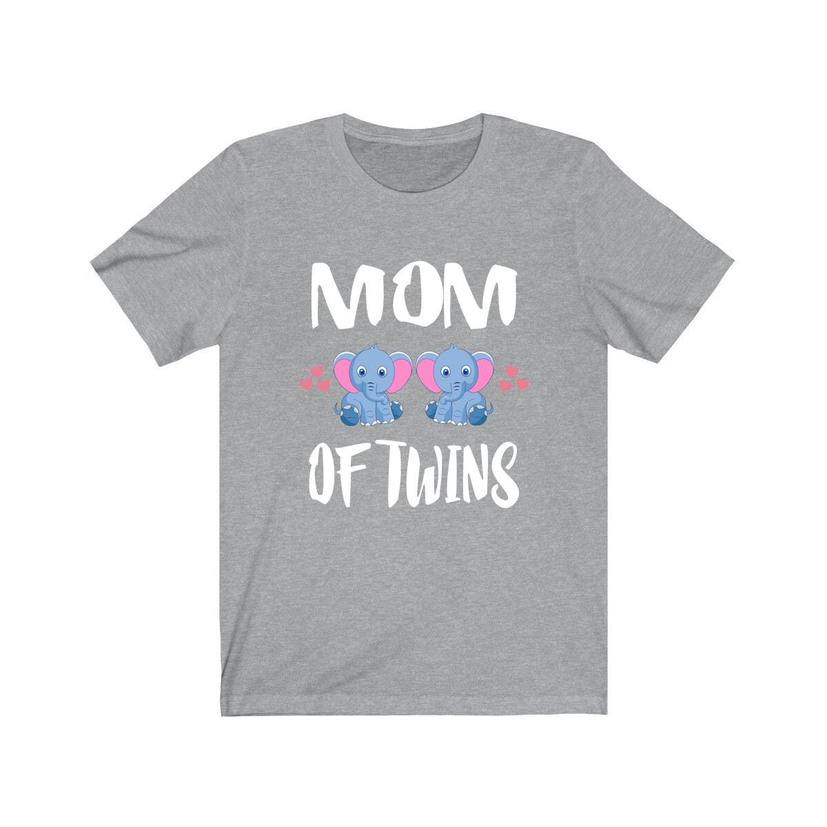 Mom Of Twins Shirt, Mom Of Twins Elephants Gift, Mom Of Twins Announcement, Mom Of Twins Pregnancy Mother Gift T-Shirt Image 3