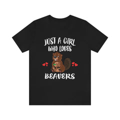 Just A Girl Who Loves Beavers Shirt - beaver print design
