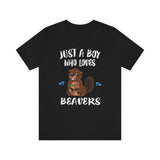 Just A Boy Who Loves Beavers Shirt, Beaver Lover Shirt, Men Beaver Shirt, Beaver Lover Gift, Animal Gift Image 2