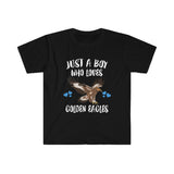 Just A Boy Who Loves Golden Eagles Birds Shirt, Eagle Lover Shirt, Golden Eagle Shirt, Birding Lover Gift, Animal Adult Kids T-Shirt Image 1