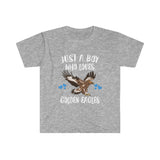 Just A Boy Who Loves Golden Eagles Birds Shirt, Eagle Lover Shirt, Golden Eagle Shirt, Birding Lover Gift, Animal Adult Kids T-Shirt Image 3