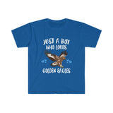Just A Boy Who Loves Golden Eagles Birds Shirt, Eagle Lover Shirt, Golden Eagle Shirt, Birding Lover Gift, Animal Adult Kids T-Shirt Image 2