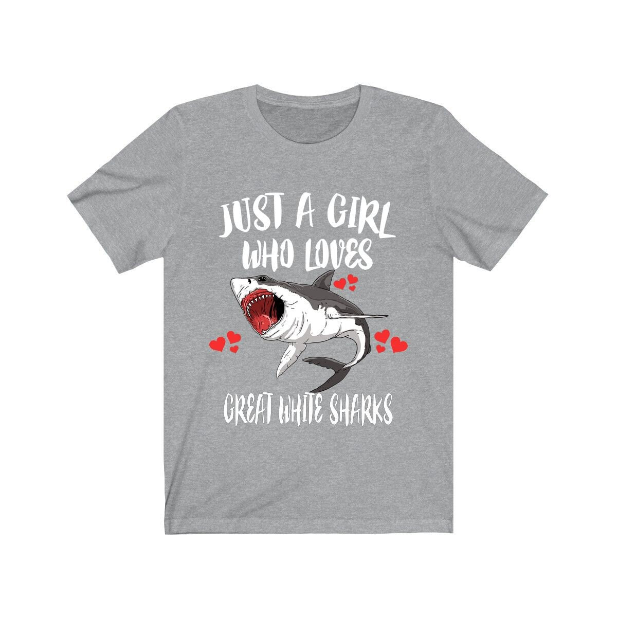 Just A Girl Who Loves Great White Sharks Shirt, Great White Shark Lover Shirt, Sharks Lover Gift, Shark Shirt, Animal Adult Kids T-Shirt Image 4