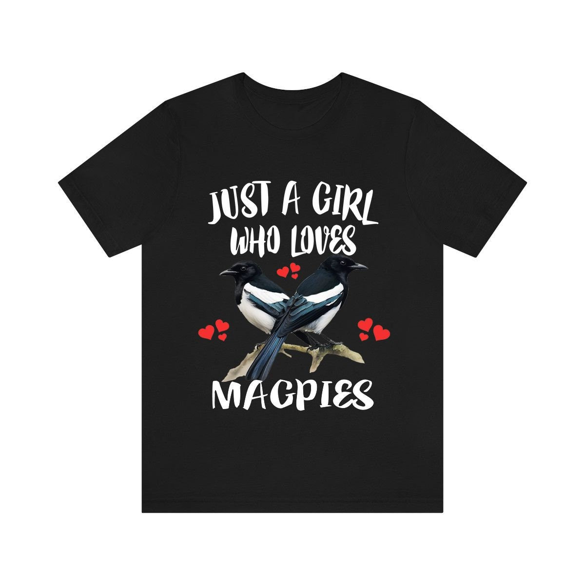 Just A Girl Who Loves Magpies Shirt, Magpie Lover Shirt, Birding Shirt, Magpie Lover Gift, Animal Adult Kids T-Shirt Image 2