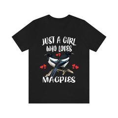 Just A Girl Who Loves Magpies Shirt - magpie print design