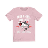 Just A Girl Who Loves Great White Sharks Shirt, Great White Shark Lover Shirt, Sharks Lover Gift, Shark Shirt, Animal Adult Kids T-Shirt Image 2