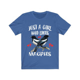 Just A Girl Who Loves Magpies Shirt, Magpie Lover Shirt, Birding Shirt, Magpie Lover Gift, Animal Adult Kids T-Shirt Image 4