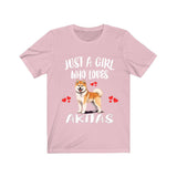 Just A Girl Who Loves Akitas Shirt, Dog Lover Shirt, Akita Dog, Animal Toddler Infant Kids Gift T-Shirt Image 2