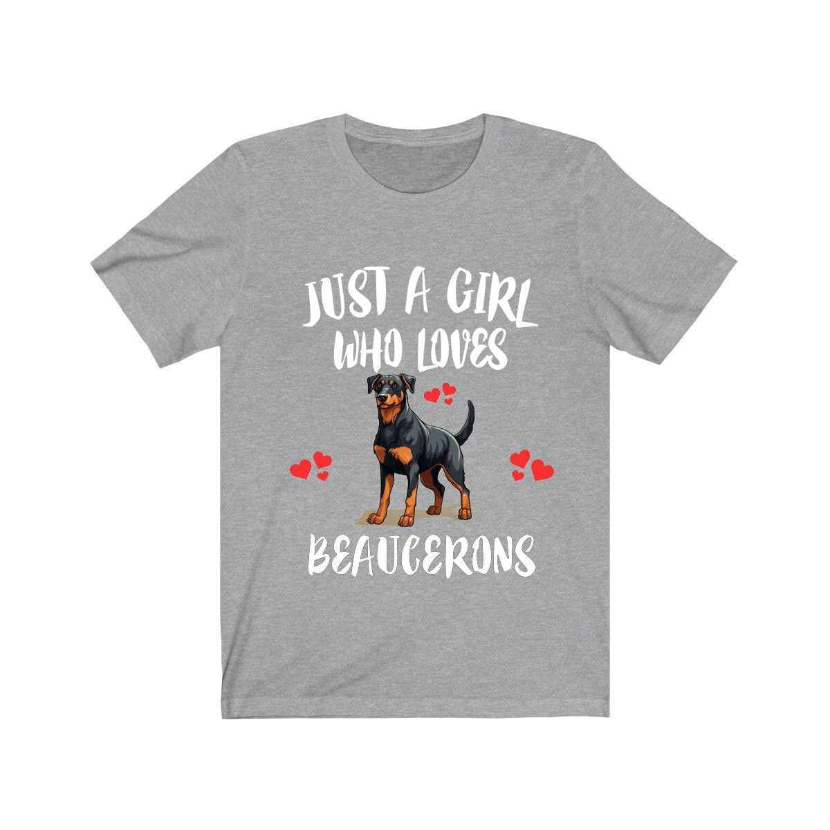 Just A Girl Who Loves Beaucerons Shirt, Dog Lover Shirt, Beauceron Dog, Animal Toddler Infant Kids Gift T-Shirt Image 1