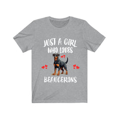 Just A Girl Who Loves Beaucerons Dogs Shirt - Beauceron print design