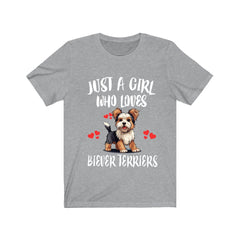 Just A Girl Who Loves Biewer Terriers Shirt - Biewer Terrier print design