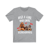Just A Girl Who Loves Bloodhounds Shirt, Dog Lover Shirt, Bloodhound Dog, Animal Toddler Infant Kids Gift T-Shirt Image 1