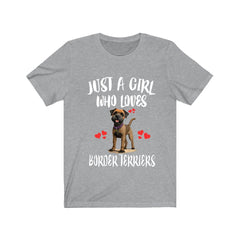 Just A Girl Who Loves Border Terriers Shirt - Border Terrier print design