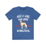 Just A Girl Who Loves Borzois Shirt, Dog Lover Shirt, Borzoi Dog, Animal Toddler Infant Kids Gift T-Shirt Image 3