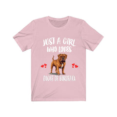 Just A Girl Who Loves Dogue De Bordeaux Shirt - Dogue De Bordeaux print design