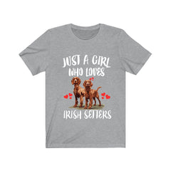Just A Girl Who Loves Irish Setters Dogs Shirt - Irish Setter print design