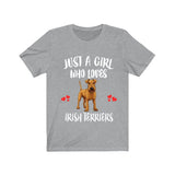 Just A Girl Who Loves Irish Terriers Dogs Shirt, Dog Lover Shirt, Irish Terrier Dog, Animal Toddler Infant Kids Gift T-Shirt Image 1