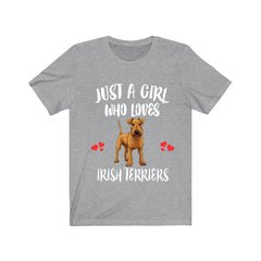 Just A Girl Who Loves Irish Terriers Dogs Shirt - Irish Terrier print design