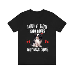 Just A Girl Who Loves Japanese Chins Shirt - Japanese Chin print design