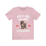 Just A Girl Who Loves Keeshonds Dogs Shirt, Dog Lover Shirt, Keeshond Dog, Animal Toddler Infant Kids Gift T-Shirt Image 4