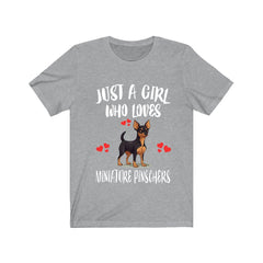 Just A Girl Who Loves Miniature Pinschers Shirt - Miniature Pinscher print design
