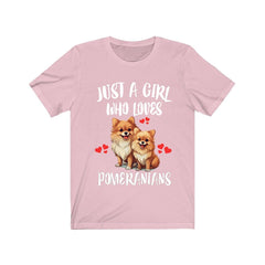 Just A Girl Who Loves Pomeranians Dogs Shirt - pomeranian print design