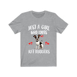 Just A Girl Who Loves Rat Terriers Dogs Shirt, Dog Lover Shirt, Rat Terrier Dog, Animal Toddler Infant Kids Gift T-Shirt Image 3