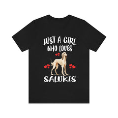 Just A Girl Who Loves Salukis Dogs Shirt - Saluki print design