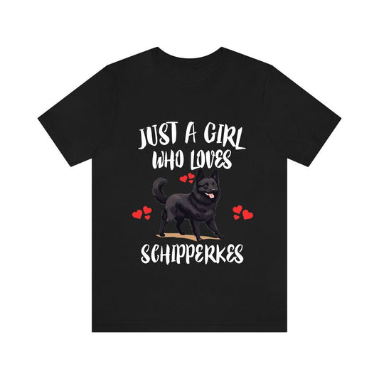Just A Girl Who Loves Schipperkes Dogs Shirt - Schipperke print design