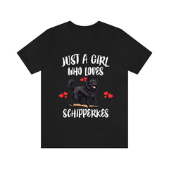 Just A Girl Who Loves Schipperkes Dogs Shirt - Schipperke print design