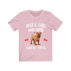 Just A Girl Who Loves Shar Peis Dogs Shirt - Shar-Pei print design